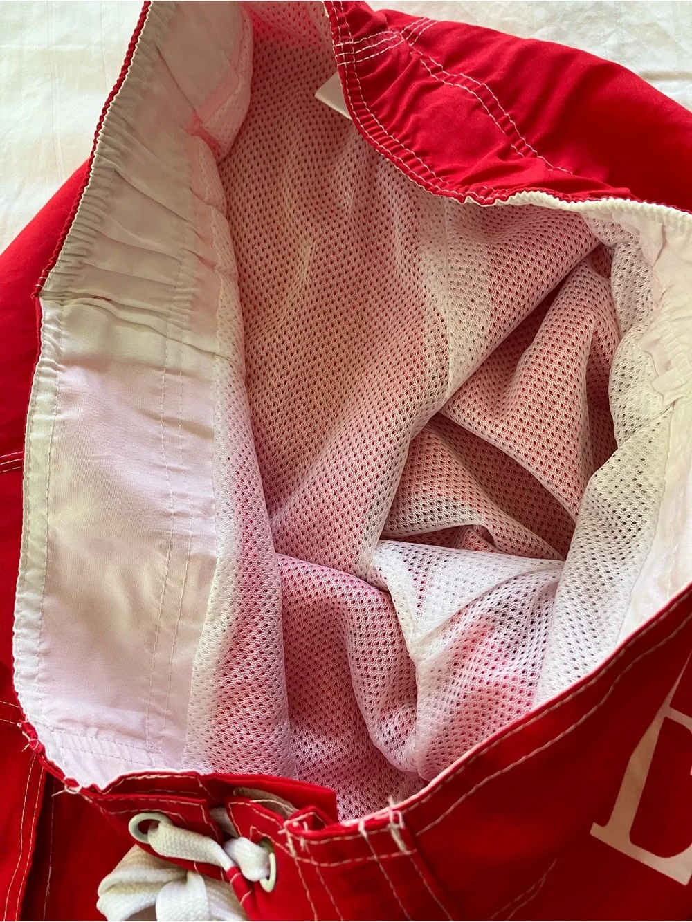 Men's Red Board Shorts with Side Cargo